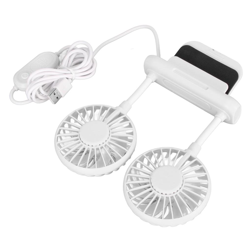 Monitor Fan 2 Heads 3 Speed Modes 6.6ft USB Cable Noiseless Space Saving Clip On Computer Fan for Family Office