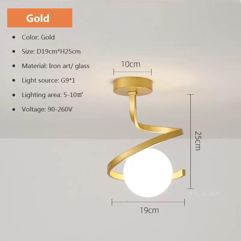 Modern Glass Ceiling Light Minimalist Black Gold 1/2 Heads Indoor Lighting For Hallway Aisle Balcony Entryway Cloakroom Fixtures