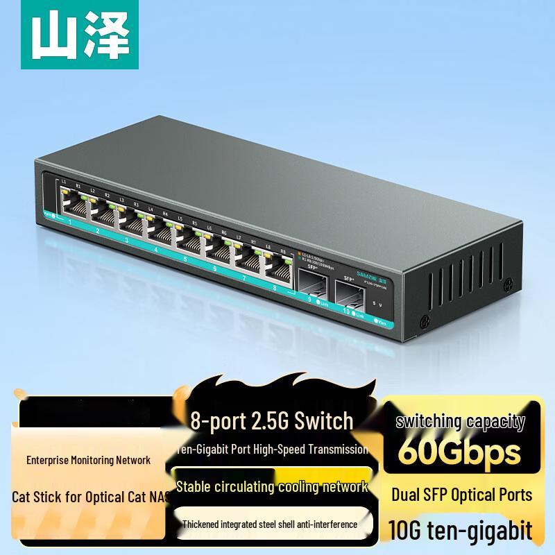 

Shanze SZ-TK0802 2.5G 8-Port Switch with Dual 10G SFP+
