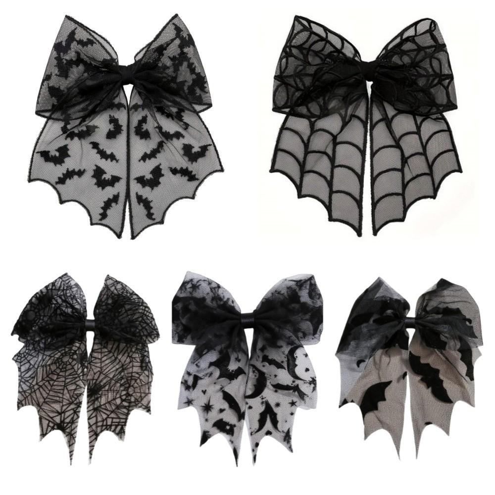 Spring Clip Spider Web Hair Clip Star Halloween Hairpin Creative Bat Head Veil  Wedding