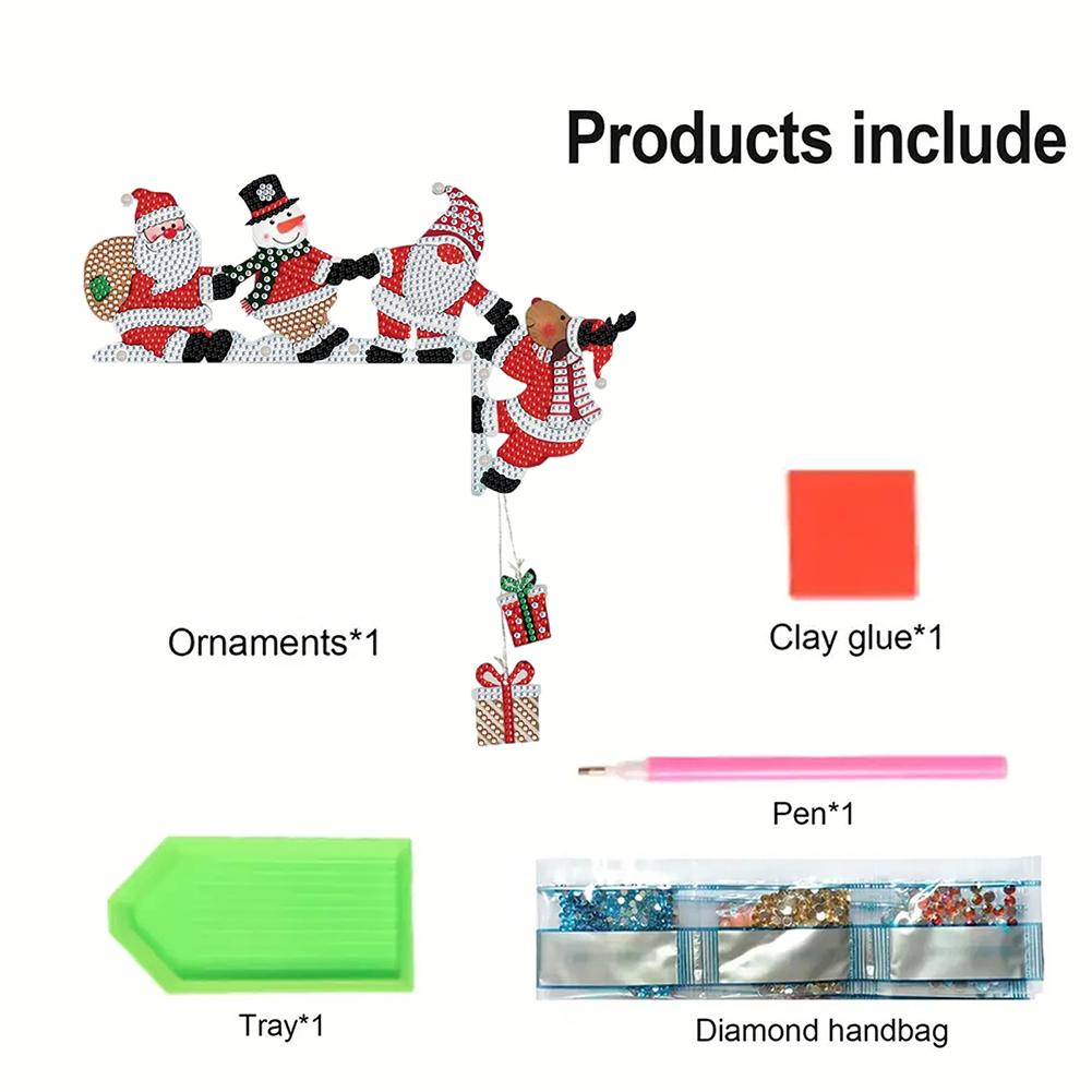 Набор для алмазной живописи Рождество DIY Украшение дверной рамы Угловые подвески Прямоугольное рождественское украшение для дверной рамы Алмазное искусство
