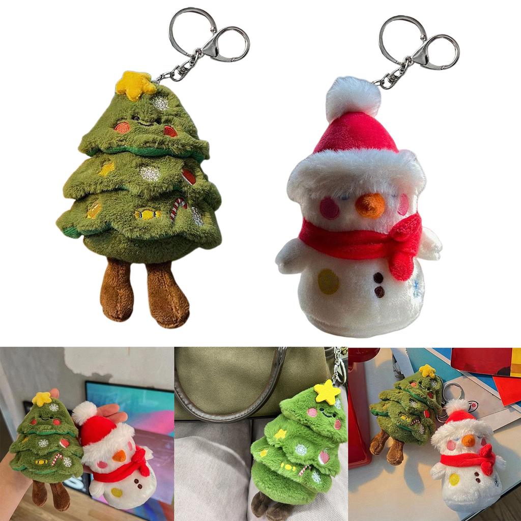 Fashionable Christmas Tree Sturdy Plush Toy Ornament Keychain Soft and Lovely for Festival Atmospheres Decoration