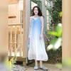 Holiday Wind Gradual Change Suspender Dress Super Good-looking Unique Beautiful Gentle Temperament Loose a Word Beach Skirt