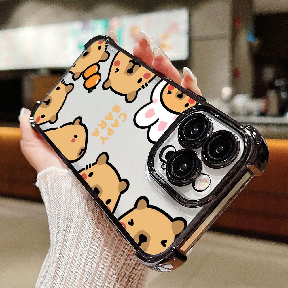 Capybara Cartoon Animal Phone Case For Xiaomi 15T 14T 13 Pro 15 F8 Ultra Poco X7 F7 Pro 5G X3 X5 X6 F5 M7 Shockproof Clear Cover