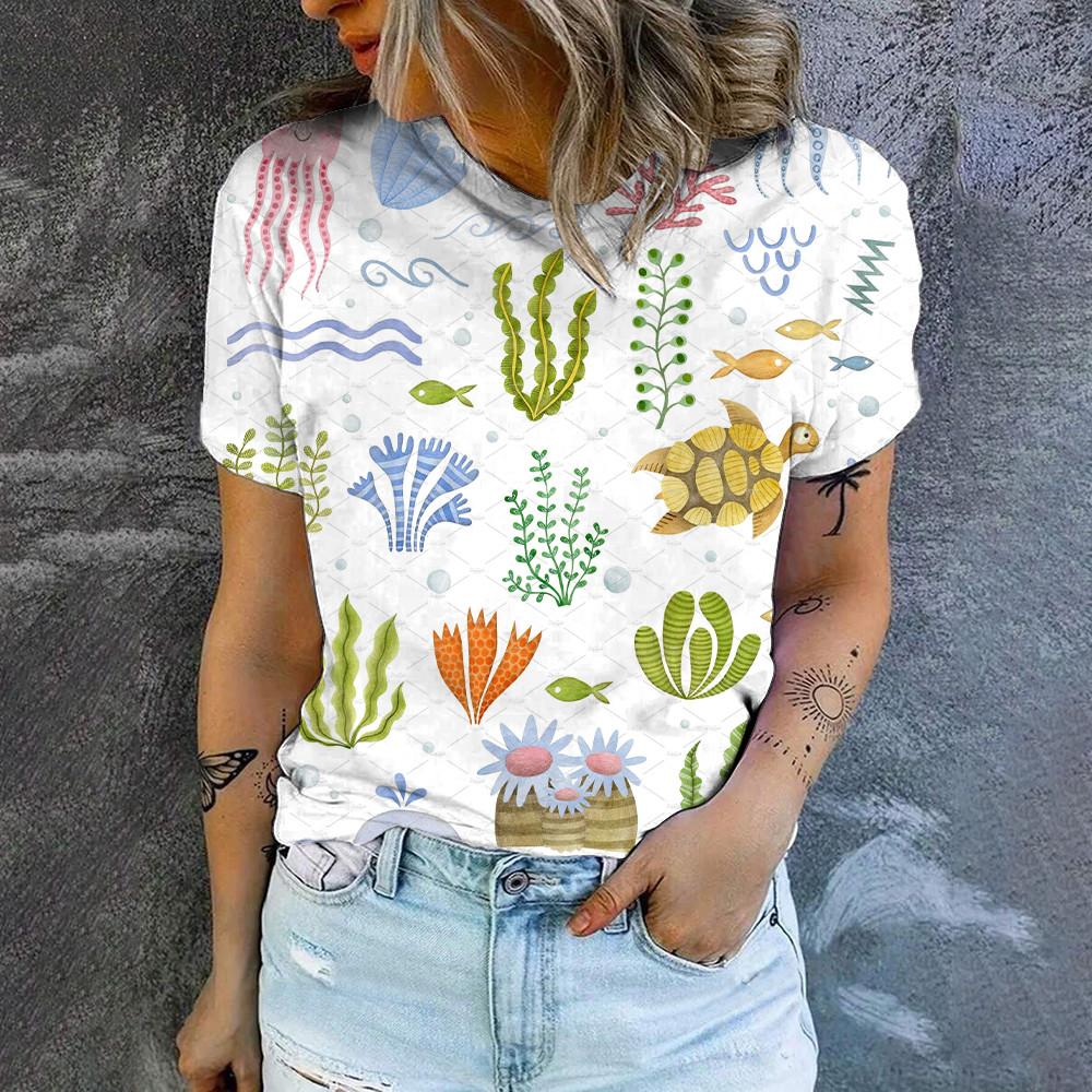 Элегантная модная новая повседневная футболка с круглым вырезом — фото 3