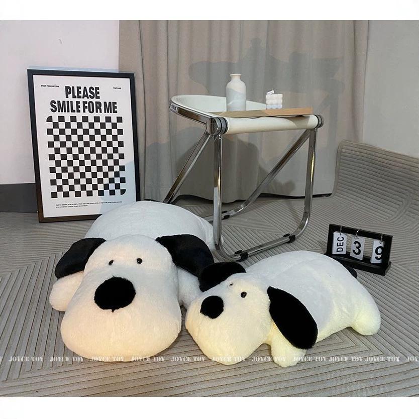 Cute Black and White Dog Plush Pillow - Soft Sleep Companion and Birthday Gift