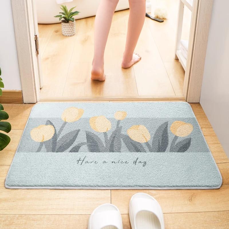 

Коврик для ванной впитывающий туалетный коврик для ног у двери туалета бытовой утолщенный нескользящий туалетный коврик туалетный ковер из искусственного кашемира 40X60cm 15.7X23.6in