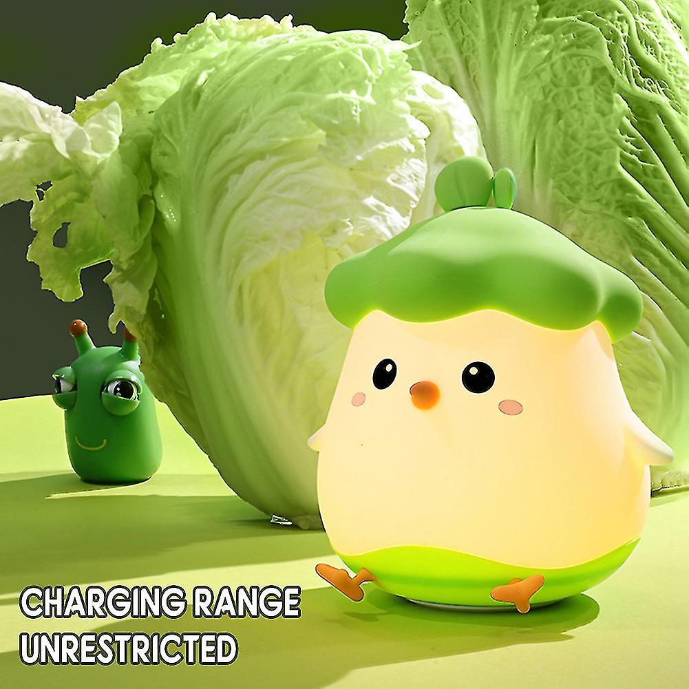 Cute Chick Shape Patting Mini Night Light Usb Charging Two Modes Bedside Lamp For Kids Children Adult Room