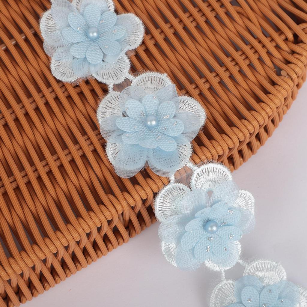 Three-Dimensional Small Flower Embroidery Organza Lace Accessories
