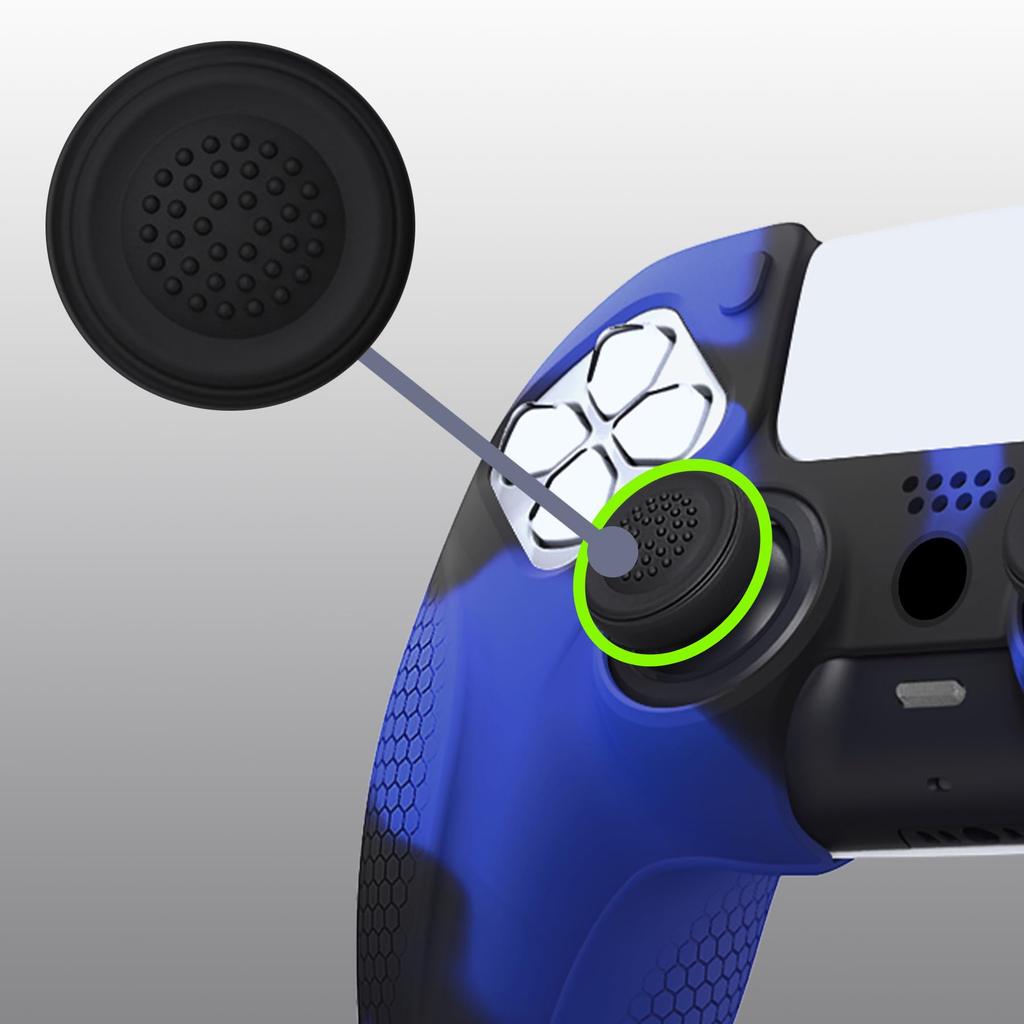 PlayVital Ninja Edition Silikon Cover Skin für PS5 weiche Schutzhülle passend für Ladestation mit Schutzhülle für befestigten Controller, PS5,