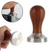 51/53/58mm Espresso Tamper for Semi-Auto Machines – Flat Stainless Steel Base, Wooden Handle Barista Tool, Suitable for Baristas