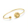 French Daisy Water Shell Soft Wire Bangle, 18K Gold Plated Titanium Steel, Geometric Bracelet Z200