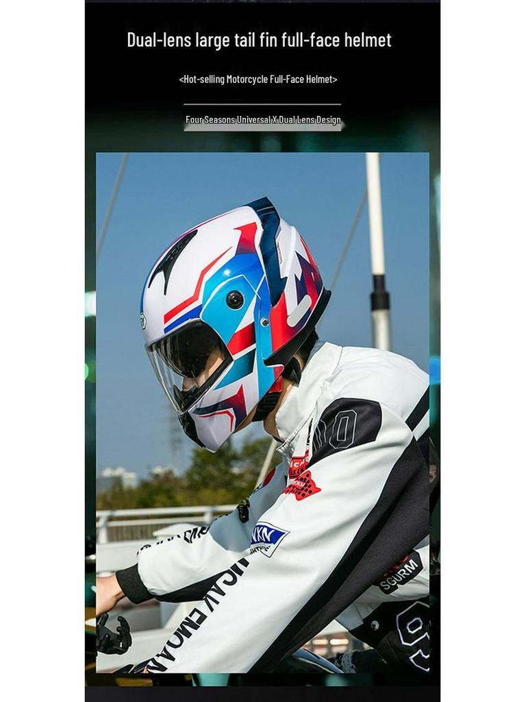 Bluetooth Double Visor Flip-up Motorcycle Helmet with 3C Certification for Riding