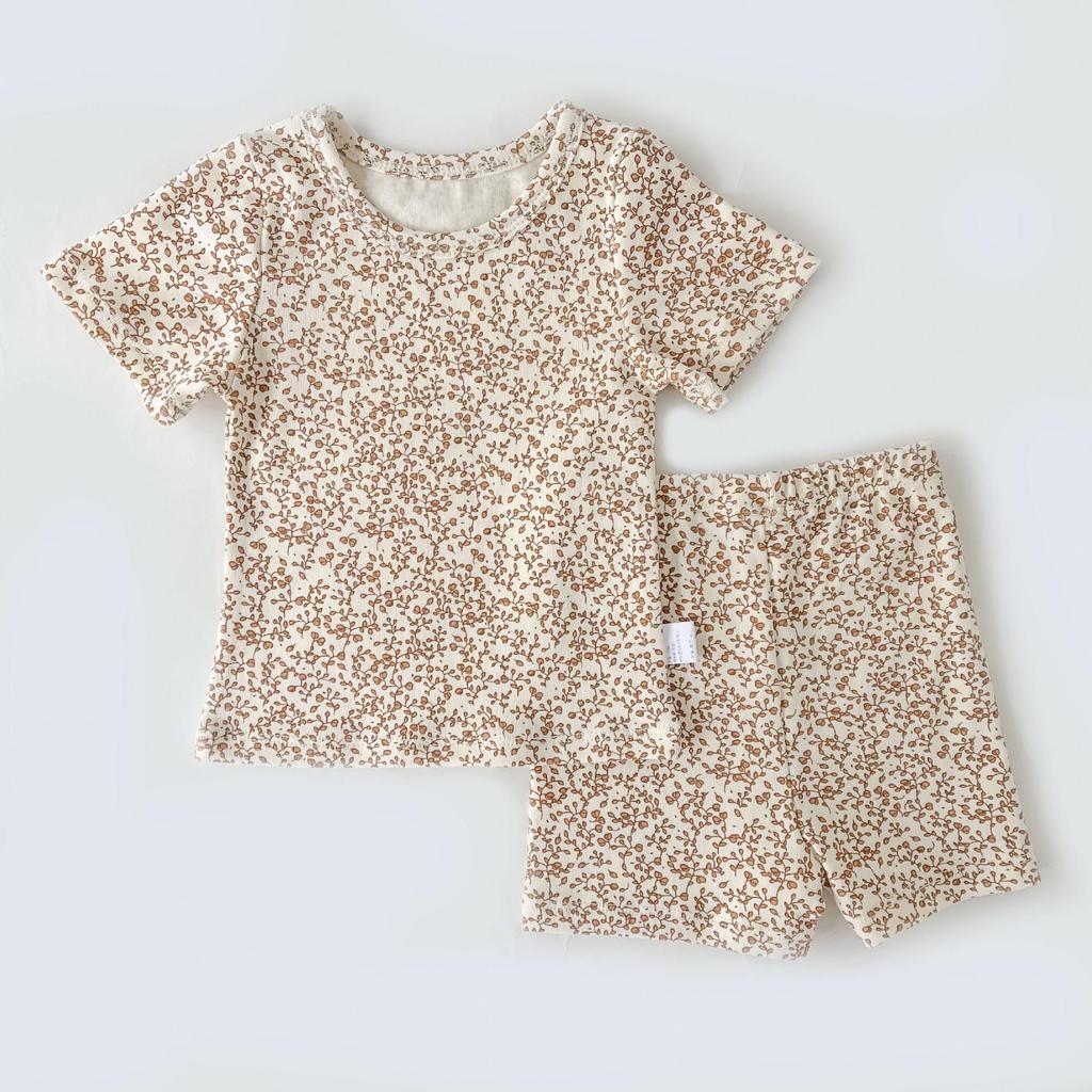 Danish-style Cotton Girls' Summer Pajama Set - Short Sleeve