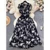 Accessible Luxury Retro V-neck Summer Elegance Print Dress