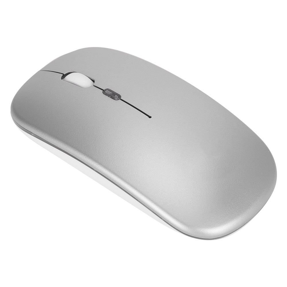 USB 2.4Ghz A2 Wireless Mouse Silent USB Mice for PC Laptop Office with 7 Color Light (Rechargeable)Silver
