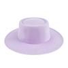 Formal Britishstyle Hat Wide Brim Flat Top Solid Color Winter Frenchinspired