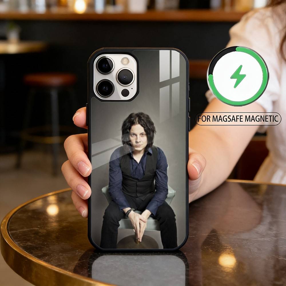 Singer J-Jack W-White Phone Case For iPhone17,16,15,14,13,12,11 Plus,Pro Max Magnetic For Magsafe Wireless Charging