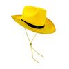 Cowboy Hat Yellow Trim Black Ribbon Band Western Hat Mustache Set Cowboy Cosplay Accessories For Men Halloween Role Play