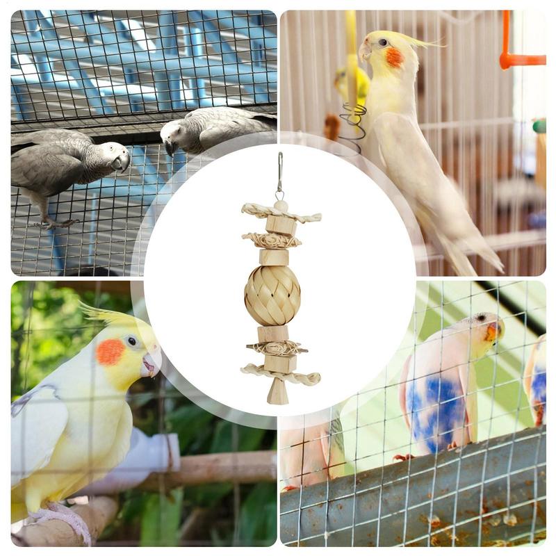 Wooden Bird Toys Cage Wooden Blocks For Parrot Multi-Layer Bird Blocks Funny Pet Supplies For Hamsters Chicks Gerbils