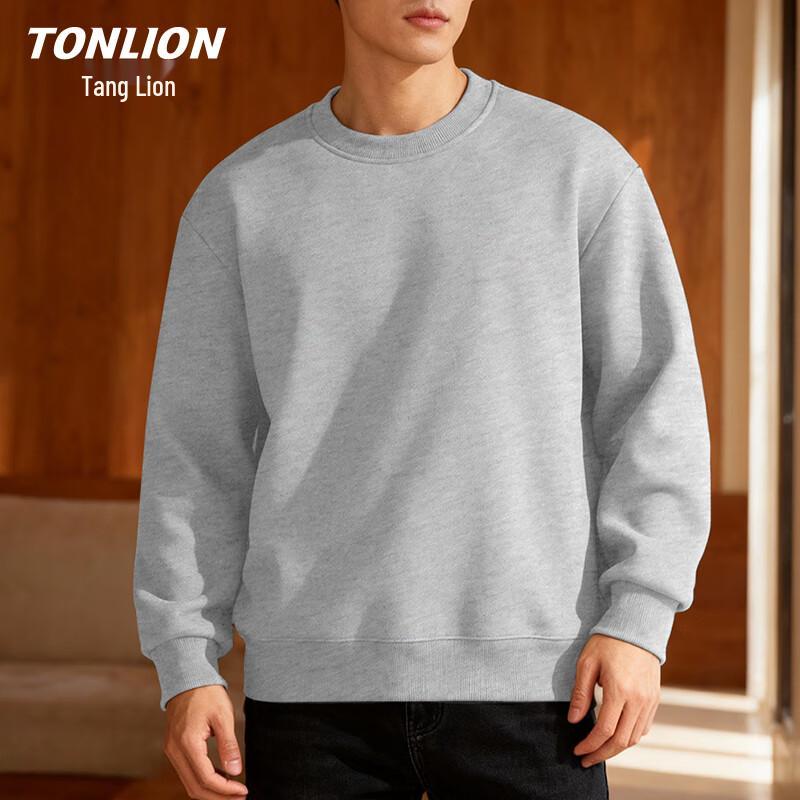 TonLion Men s Thickened Crew Neck Loose Fit Sweatshirt M