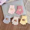 Children's gloves winter thickened infants and young children cold and warm children five-finger boys and girls knitted finger gloves
