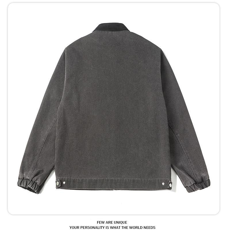 Unisex Retro-Jeansjacke, Herbst/Winter, Amerikanischer Stil, Lockere Passform, Lässige & Vielseitige Oberbekleidung mit Revers.