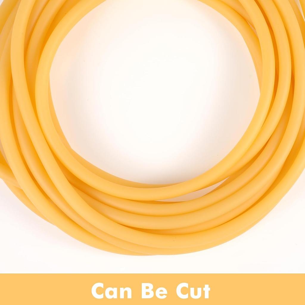 100 ft Latex Rubber Tubing 3/8 inch OD 1/4 inch ID Multicolor Natural Latex Tube Surgical Tubing Sling Rubber Band Fitness Hose, 1 Continuous Piece