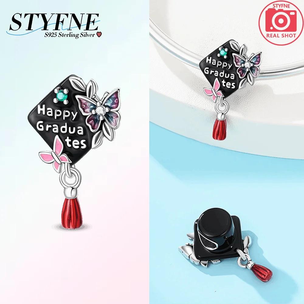 Decorative Charms Plata Originales Graduation Hat Owl Beads For Charms Copper Arm Bracelet Beads Jewellery Creating Women'S Present