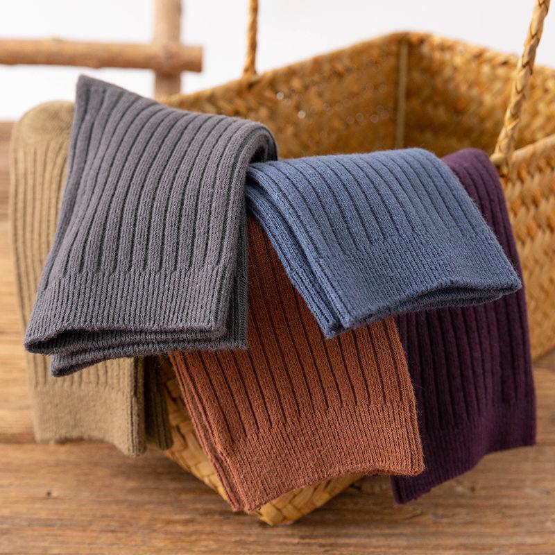 5 Pairs Pure Cotton Socks for Men's Autumn and Winter Thickened Long Staple Cotton Odor Proof Business Leisure Medium Tube Socks