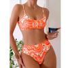 European and American new sexy bikini tether high waist boxers beach hot spring vacation three-piece swimsuit women