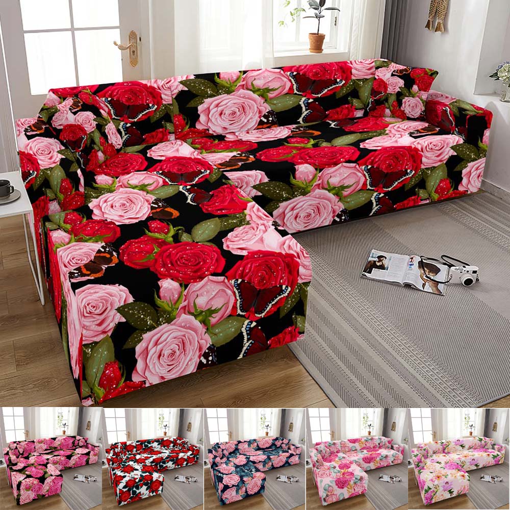Copridivano Elasticizzato Jacquard 3 Posti Made In Italy – Colore Rosa, Vestibilità Stretch Per Divani