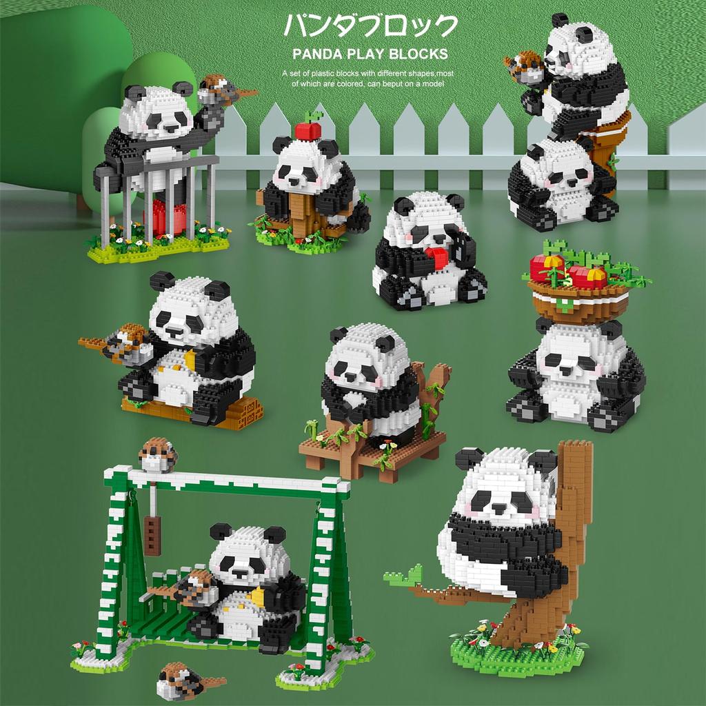 LULUFUN Panda Mikro Zwierzątko Mini Budowanie DIY Edukacyjne Dla Dzieci Boże Narodzenie Urocze Klocki, Zabawki, Klocki, Zestaw, Model, Zabawka, Prezent, Urodziny, Podarek, (Panda-F)