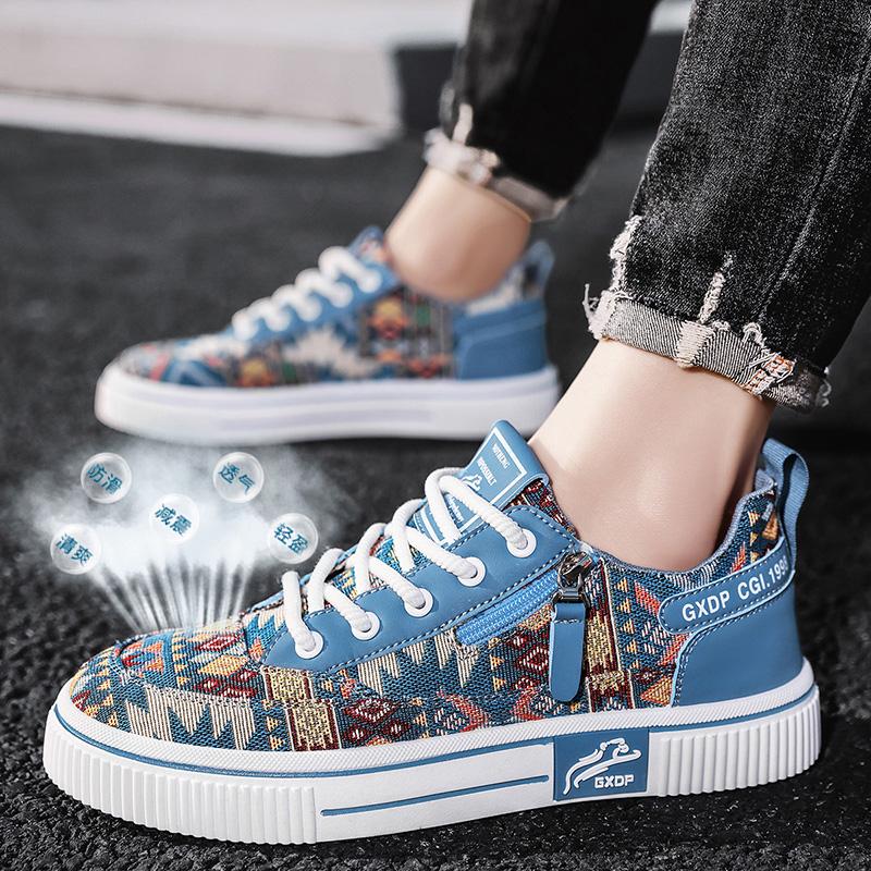 Fashion Fabric Breathable Increased Internal Flat Platform Shoes38-48 New Sneakers Casual Mens Designer Ethnic Style Board Shoes