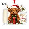 Money Clip for Christmas Tree Cash Gift Holder Ornament, Cute Dog Clear Acrylic Gift, Xmas Hanging Decoration Holiday Party Supplies Favors