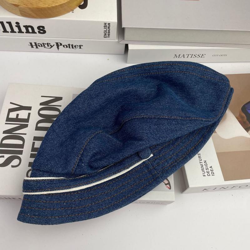 1Pcs Women Denim Bucket Hat Classic Jean Fisherman Cap Short Brim Sun Hat Stylish Summer Vacation Wear