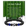 Football Inspired Elastic Bracelet Round Glass Beads Stretch Cord Comfortable Fashion Jewelry for Active Lifestyle