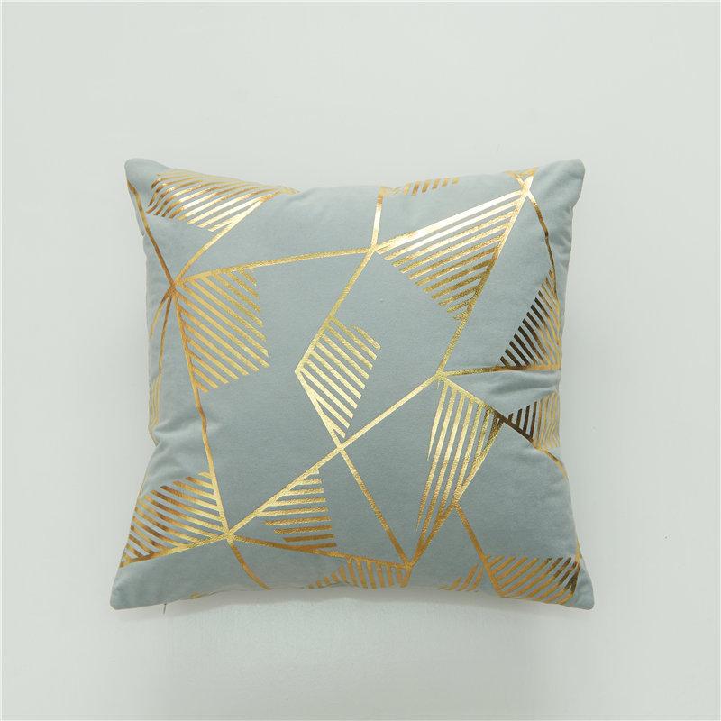Home Pillowcase, Lamb Velvet Geometric Bronzing Pillowcase, Multi-color Optional Cushion Cover