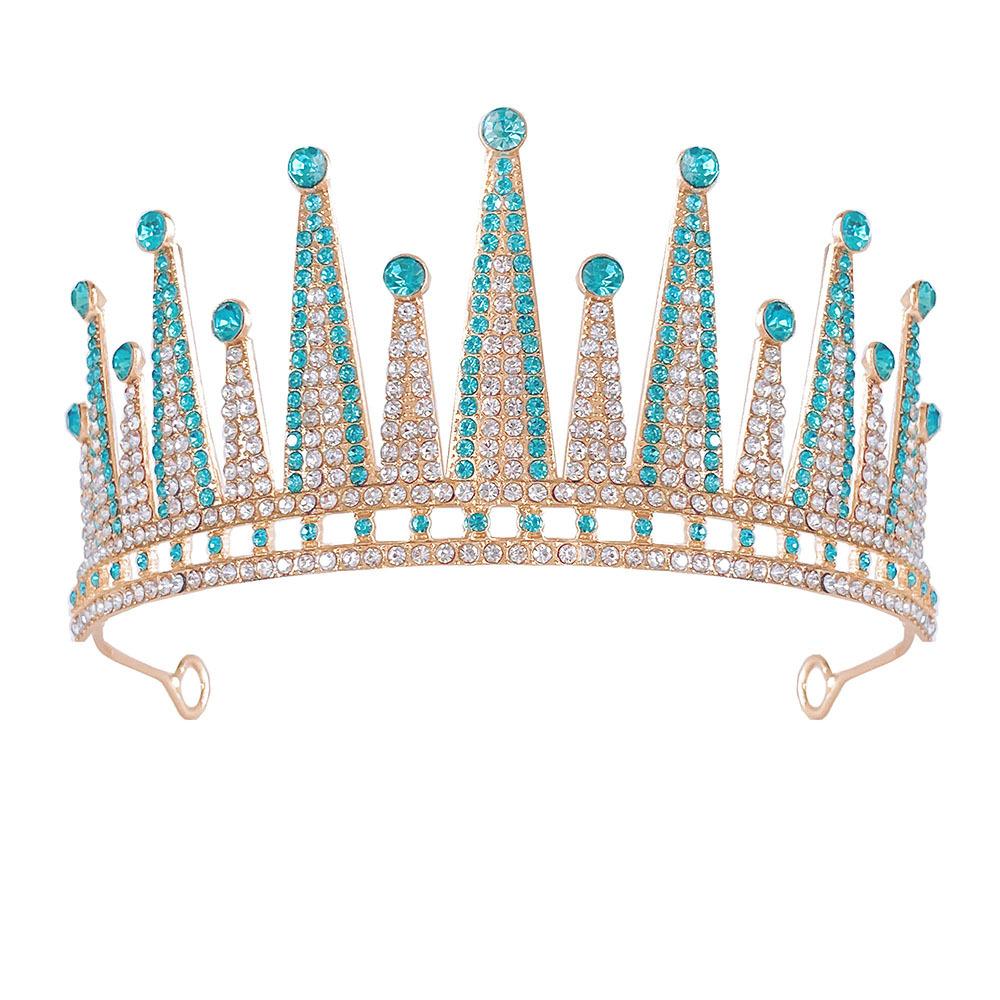 

Multicolored Bride Headwear Baroque Crown Rhinestone Headwear Princess Crown Wedding Hair Accessory Dress Accessory