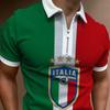 Summer New Digital Pattern Men's Lapel Short-sleeved Zipper Casual Top