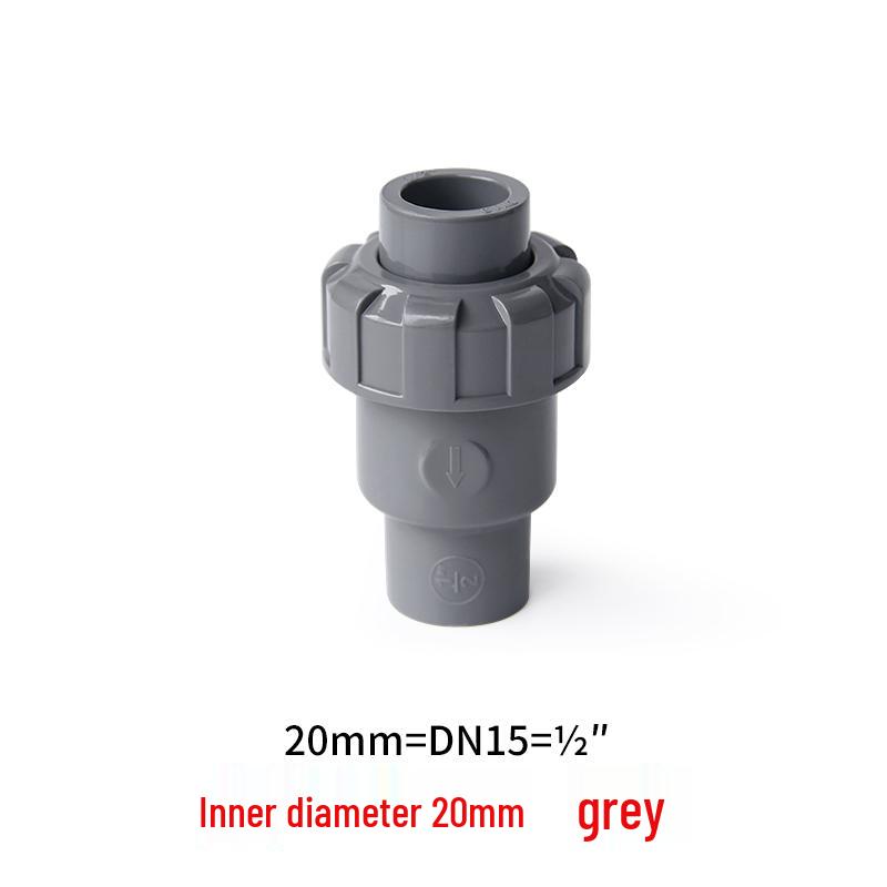 White PVC Ball Check Valve for Water Pipes, Fish Tank Fitting, Sizes: 1 Inch, 25, 32, 40, 50 Mm