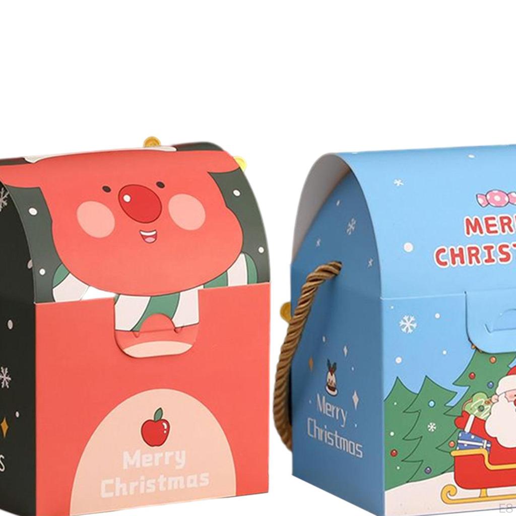 6 Pieces Candy Box Gift Boxes Xmas Cookie Snack Empty Party Favor for Holiday