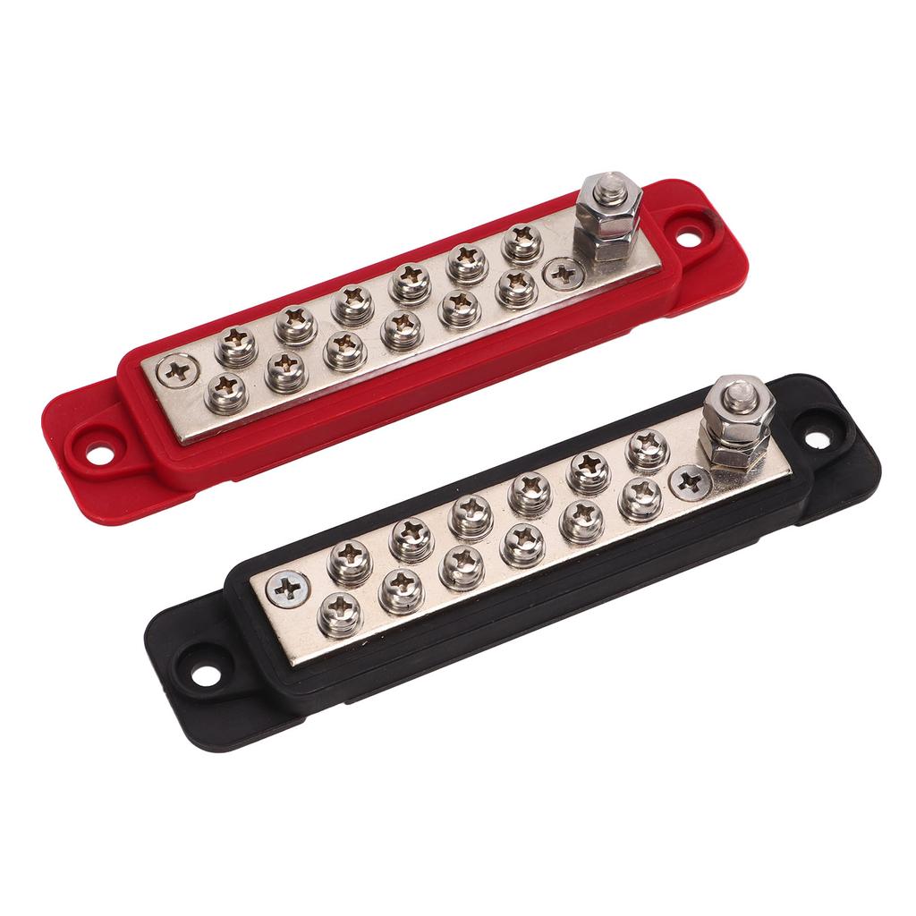 12 Terminal Power Distribution Block Bus Bar with Protective Cover 48V DC 180A for Cars RVs Ships Ya