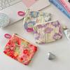 Creative Mini Lipstick Key Cosmetic Bag Zipper Flower Pattern Earphone Bag Card Holder for Women Girls