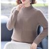 Plus-size Moda Feminina Outono Inverno Gola Alta Cor Sólida Manga Longa Solto Malha Suéter