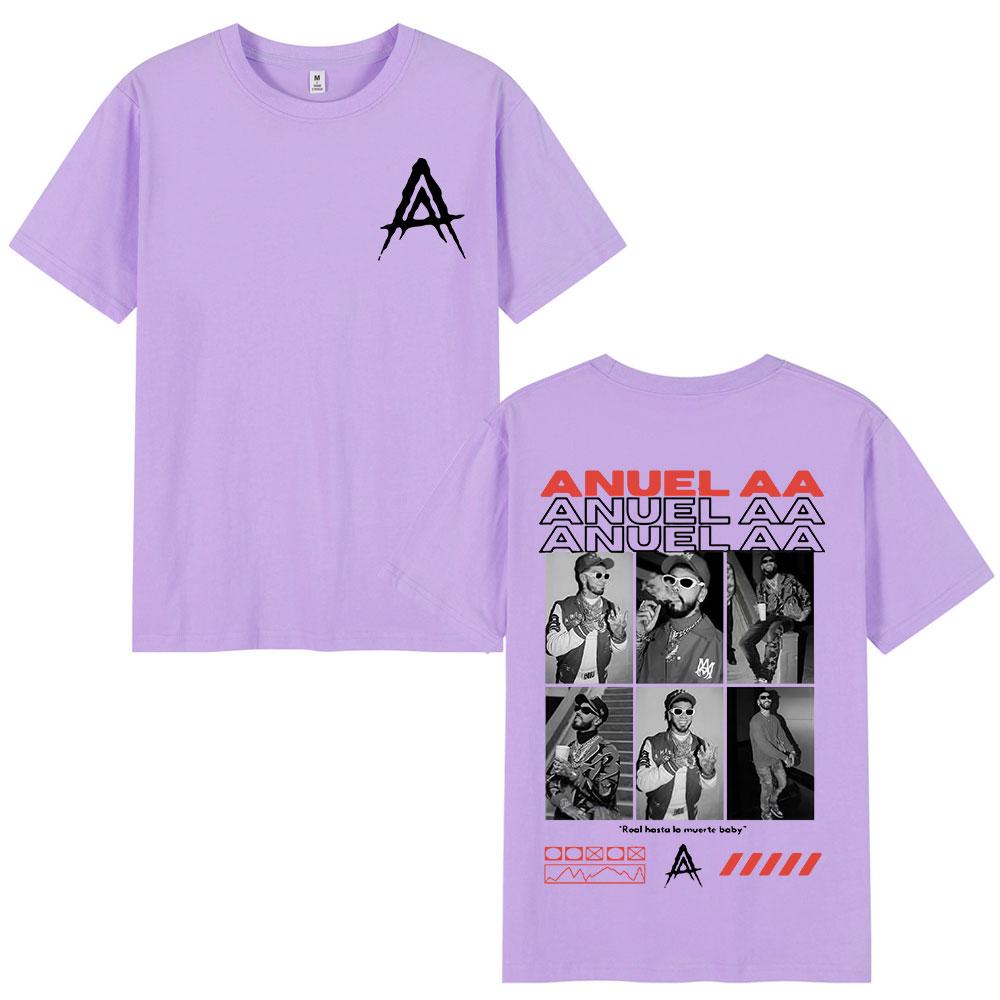 Rapper Anuel AA Tour Graphic T Shirt Unisex Women Hip Hop Retro Short Sleeve TShirt 100 Cotton Oversized T Shirts Tops Streetwear