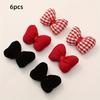 2/4/6/12pcs Retro Red Fabric Bow DIY Set Solid Color Grid Double Design Handmade Hair Accessories Creative Handmade Materials