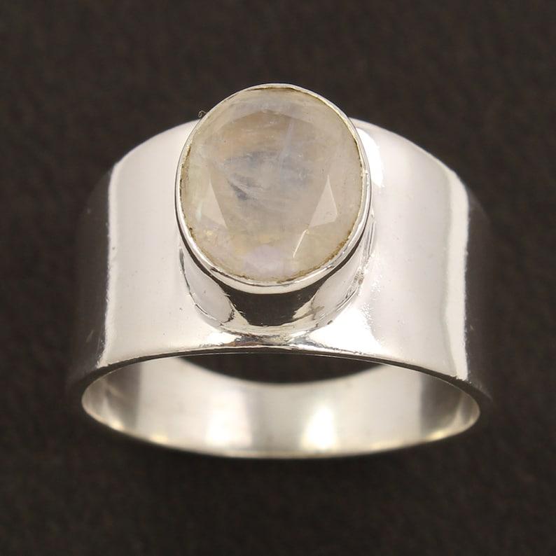 Rainbow Moonstone Gemstone Solid 925 Sterling Silver Ring Women Ring Wedding Gift, Christmas Gift, Moonstone Jewelry