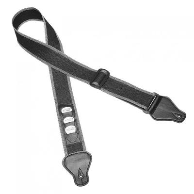 Adjustable Black Pure Colour Guitar Strap with Plectrums Pockets for Acoustic Electric Bass Guitar