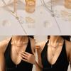 Geometric Long Chain Necklace With Double Circles For Women Summer Fashion Accessory
